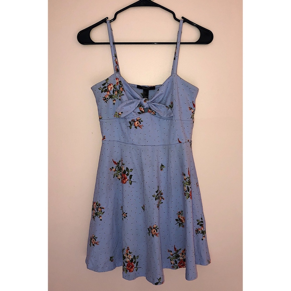Light Blue Floral Print Dress
